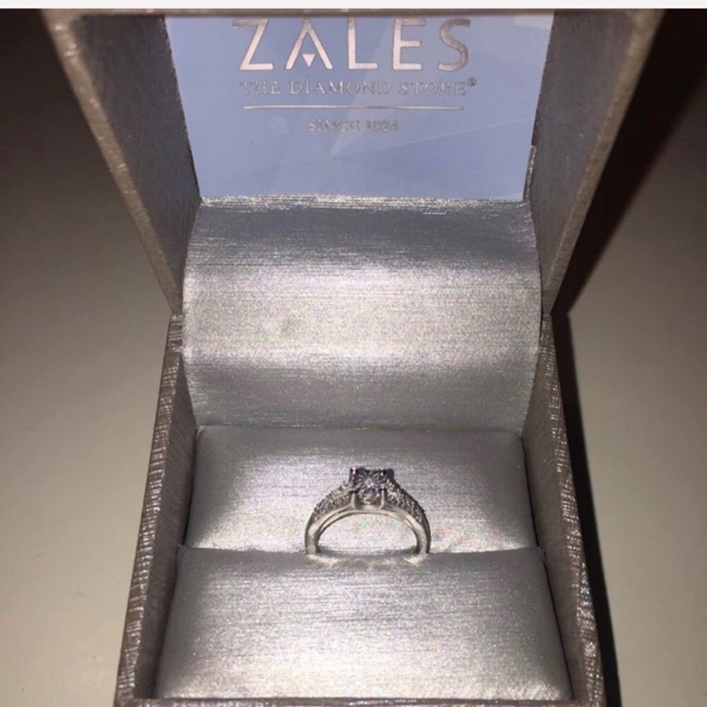 Diamond Accent Split Shank  Ring in 10k white gold